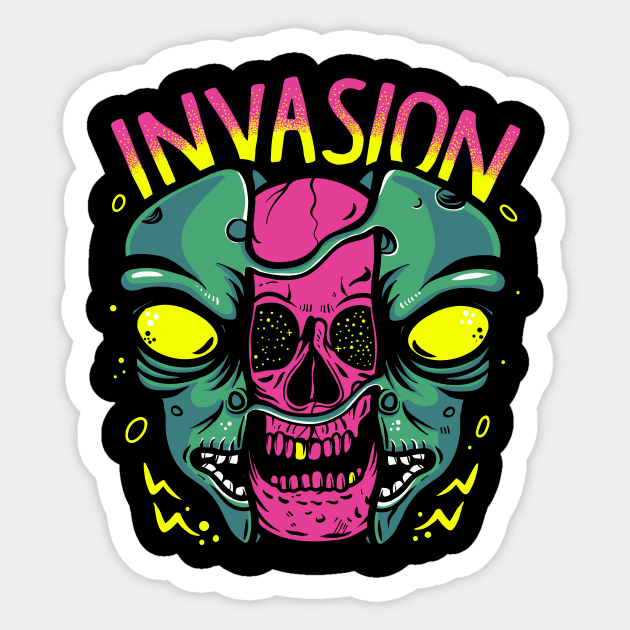 Alien Invasion Sticker by PlasticGhost